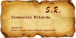 Sinkovits Rikarda névjegykártya